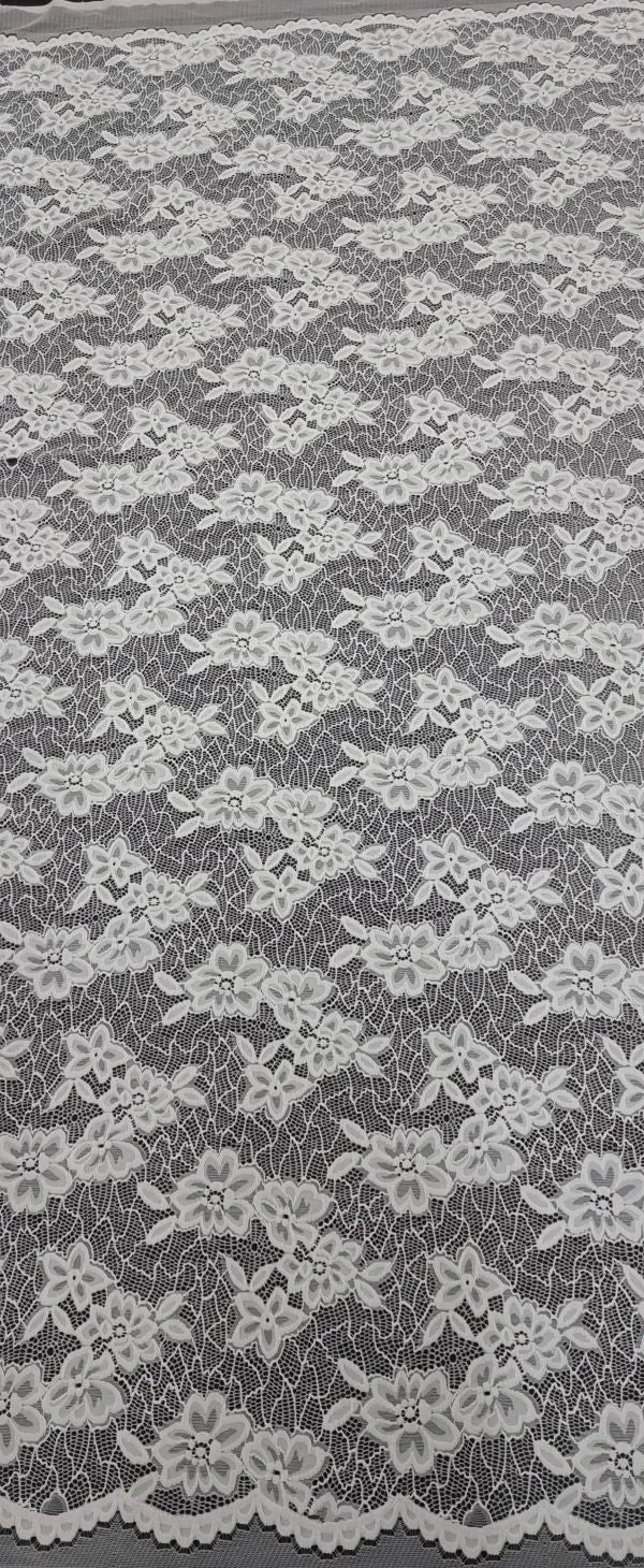 Heavy Weight Stretch Lace White
