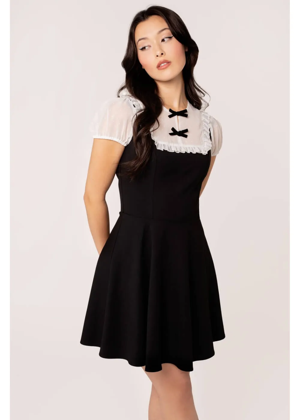 Hell Bunny Alice 60's Dress Black White