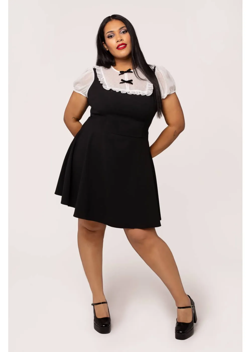 Hell Bunny Alice 60's Dress Black White