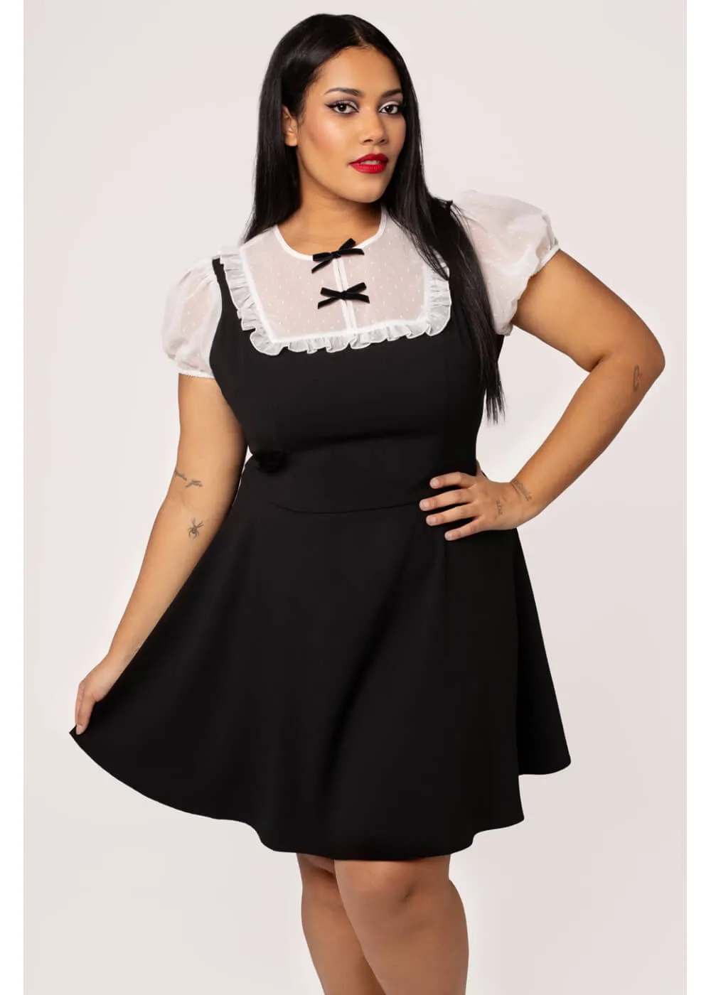 Hell Bunny Alice 60's Dress Black White