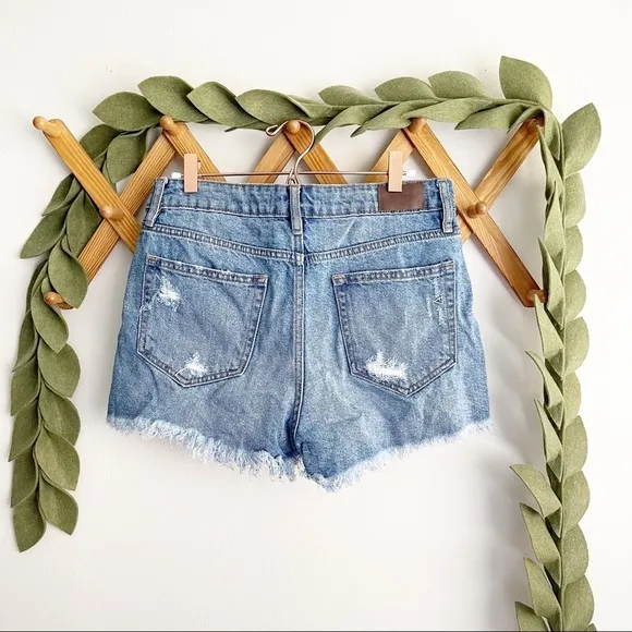 Hidden Finn High Rise Distressed Denim Shorts