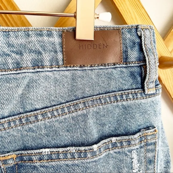 Hidden Finn High Rise Distressed Denim Shorts
