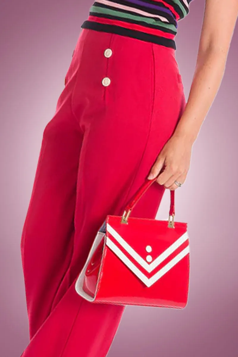 High Flyer Button Swing Pant in Red