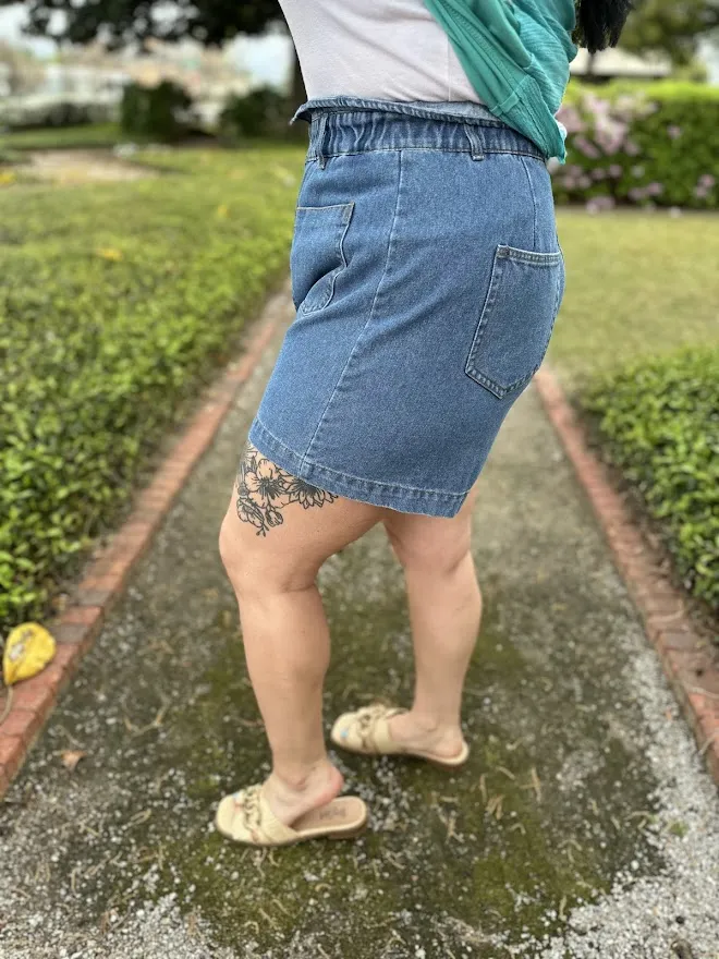High Waist Paper Bag Shorts