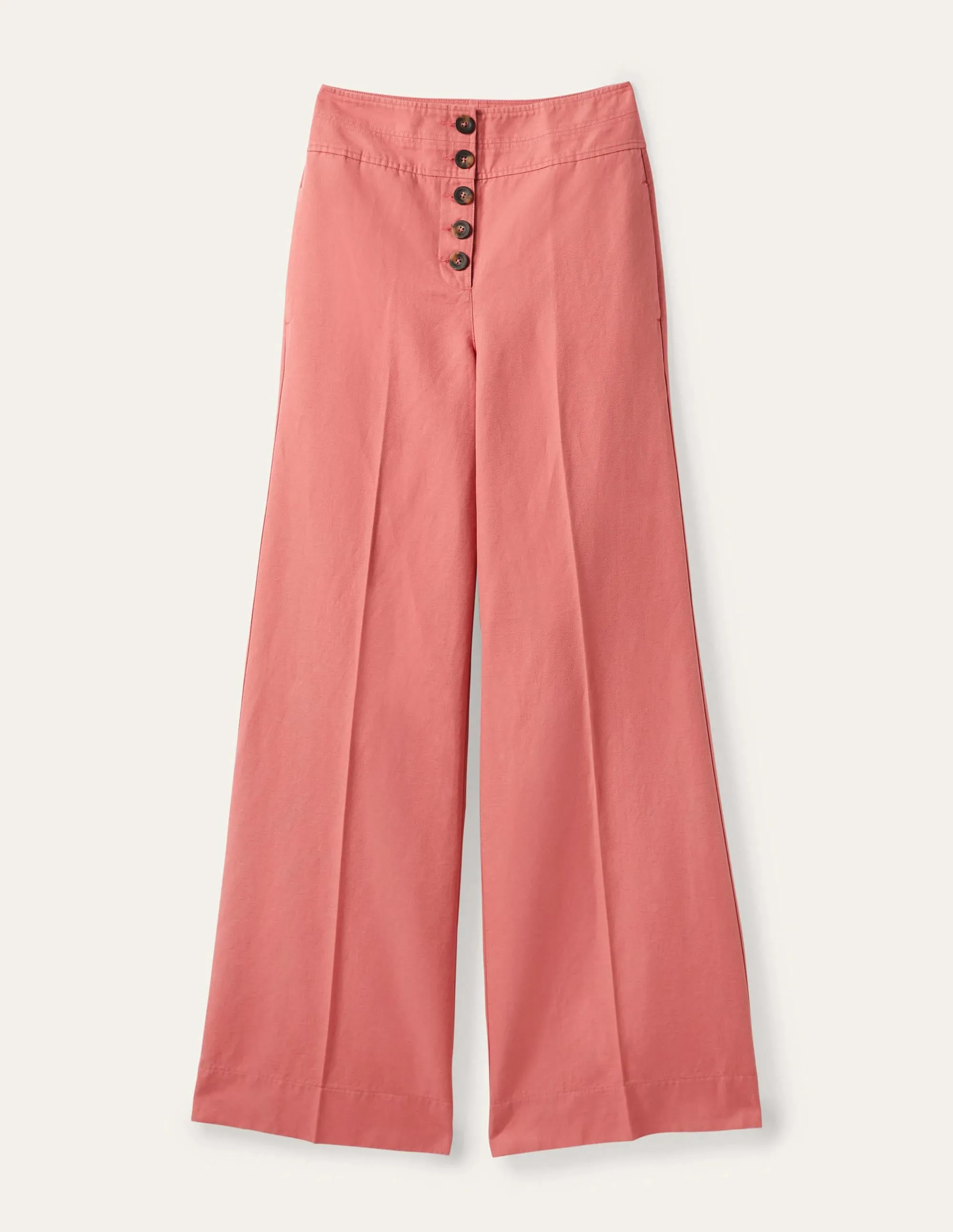 High Waist Wide Leg Trousers-Dusty Red