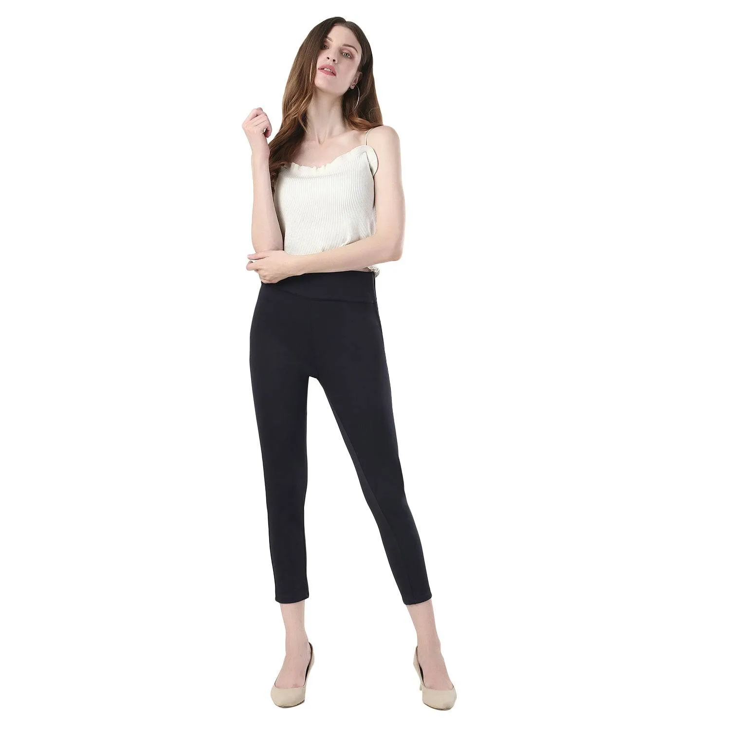High-Waisted Classic Cigarette Trousers