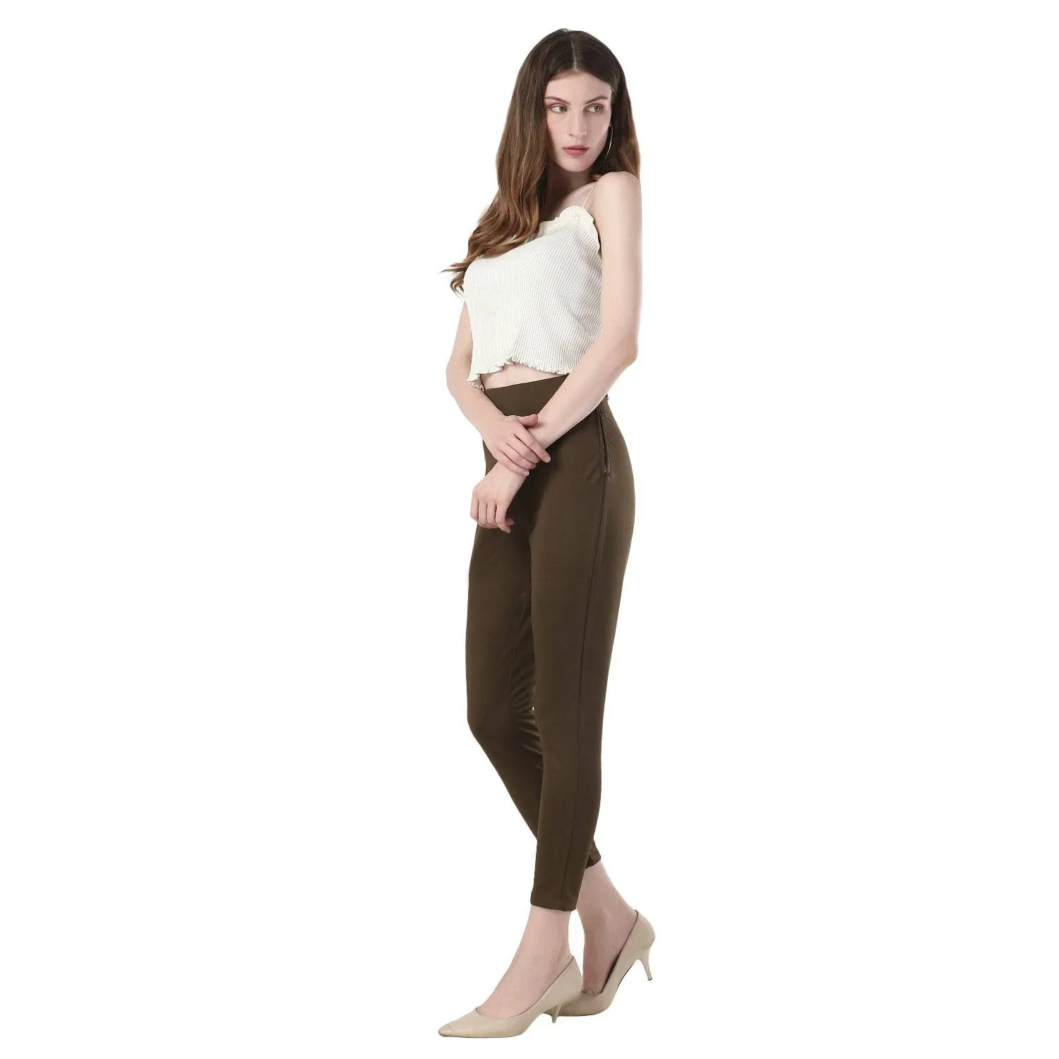High-Waisted Classic Cigarette Trousers