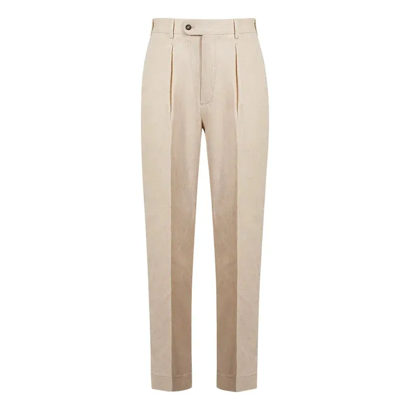 High-Waisted Corduroy Trousers