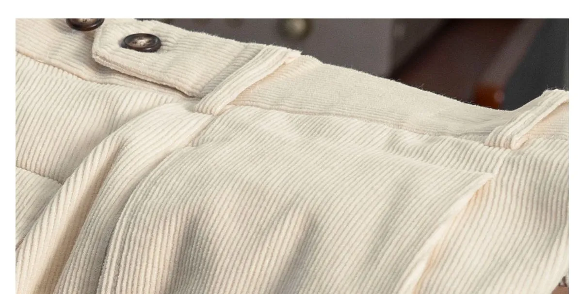High-Waisted Corduroy Trousers