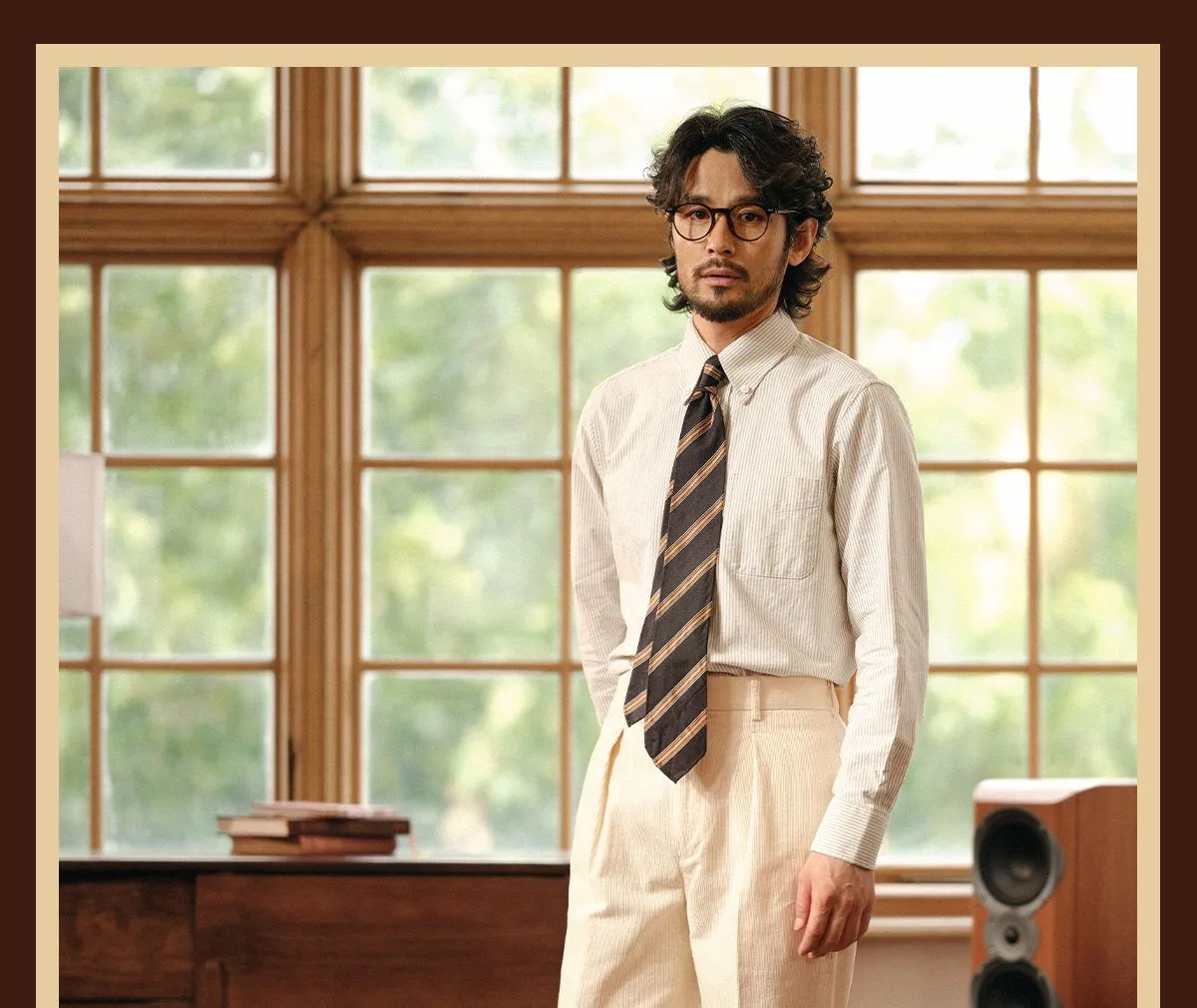 High-Waisted Corduroy Trousers