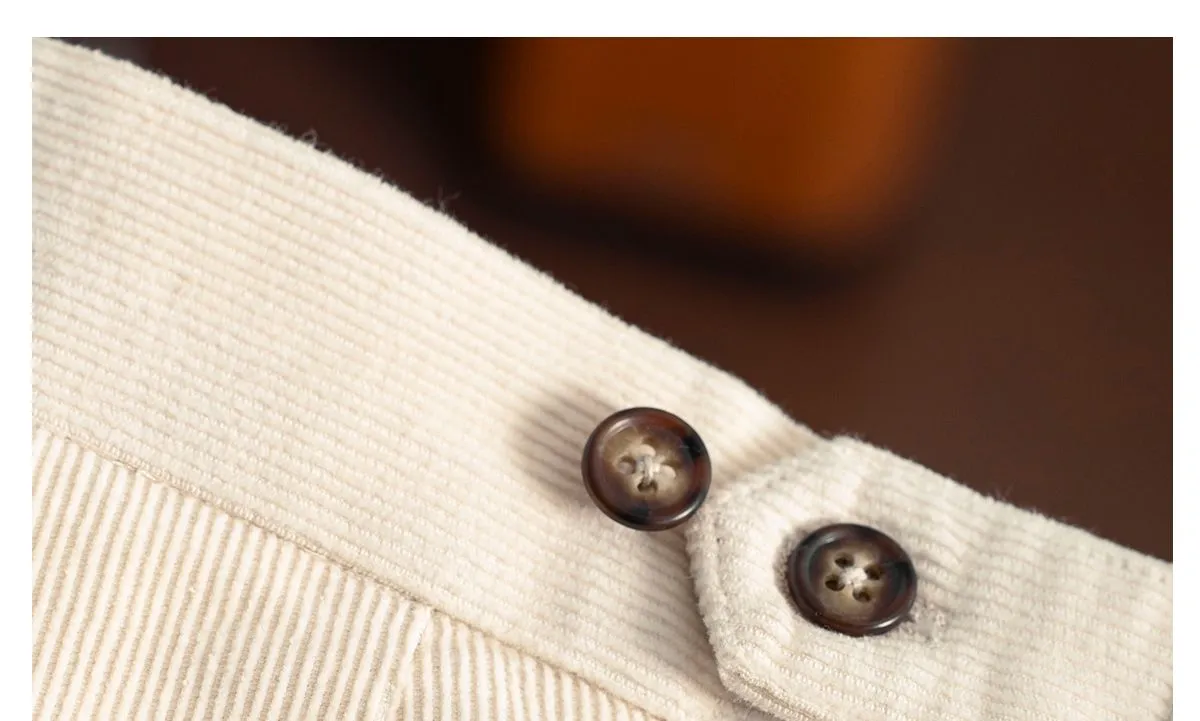 High-Waisted Corduroy Trousers