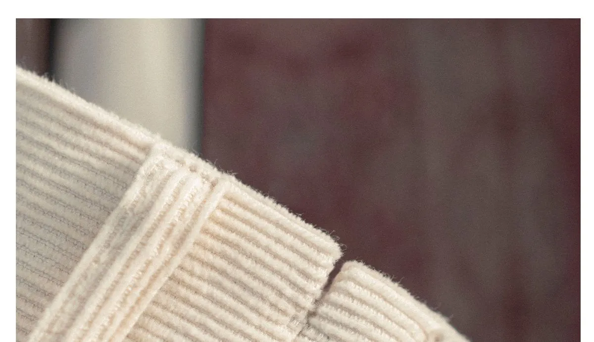 High-Waisted Corduroy Trousers