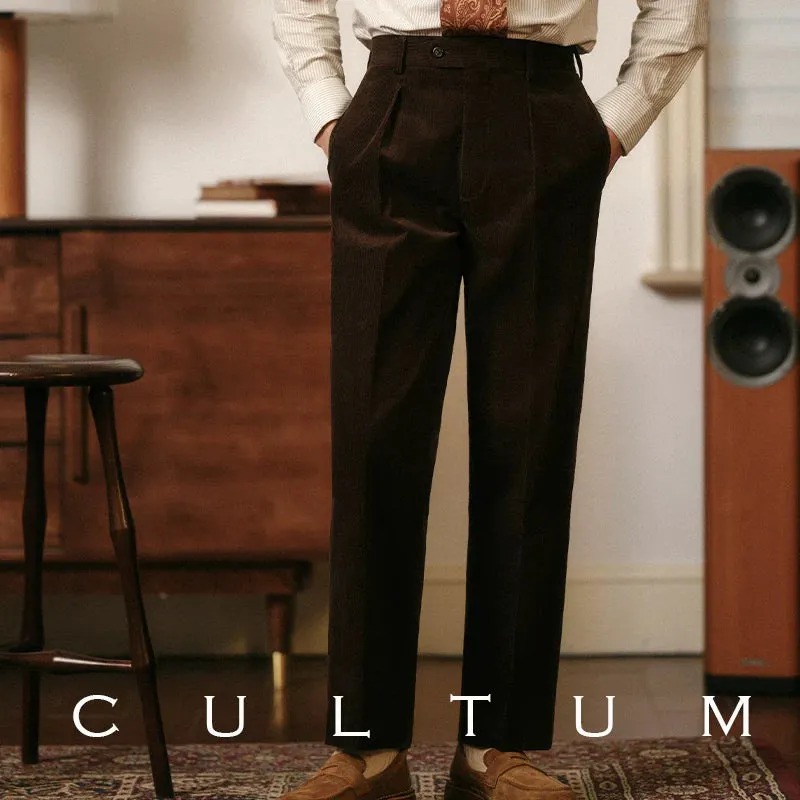High-Waisted Corduroy Trousers