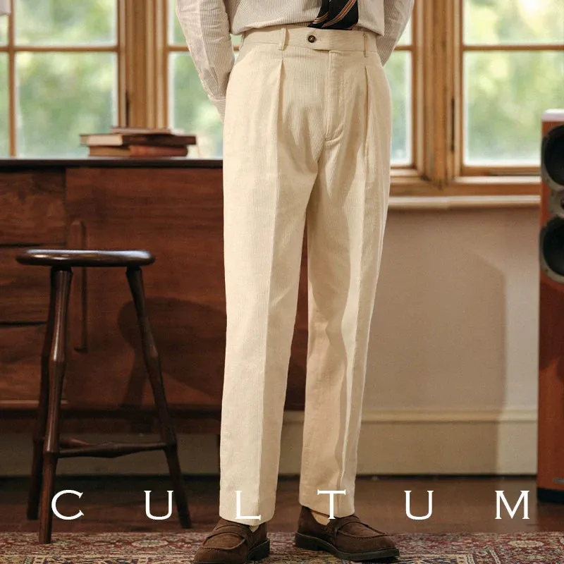 High-Waisted Corduroy Trousers