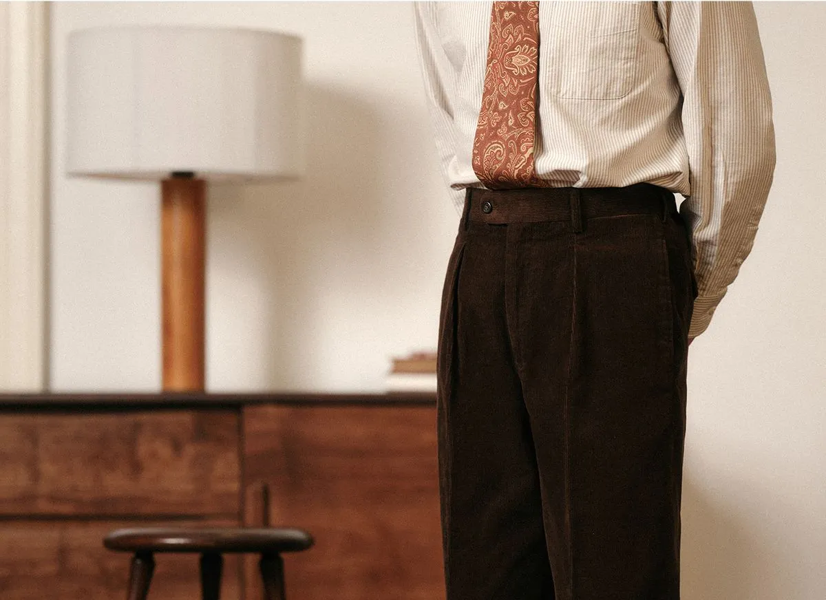 High-Waisted Corduroy Trousers