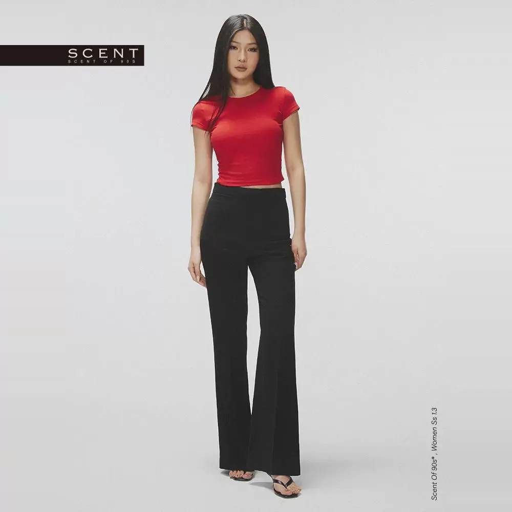 High-Waisted Flared Trousers