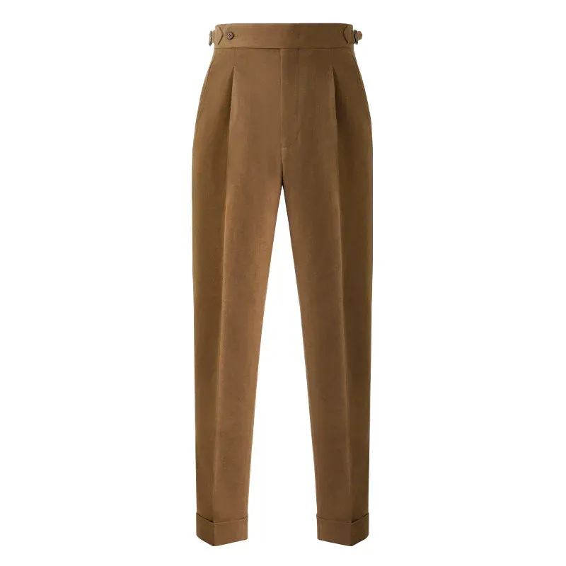 High-Waisted Pleat Trousers