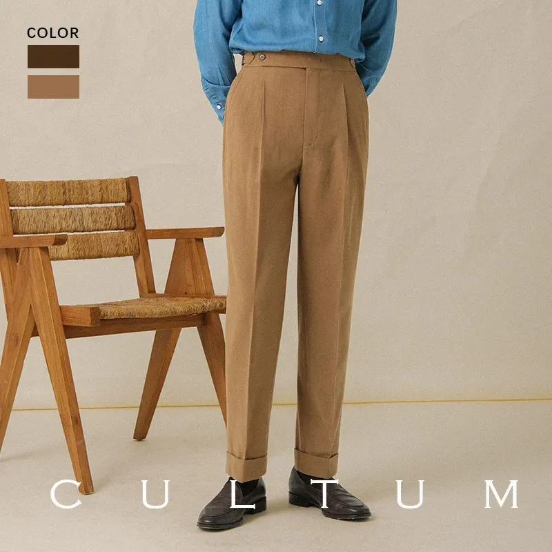 High-Waisted Pleat Trousers