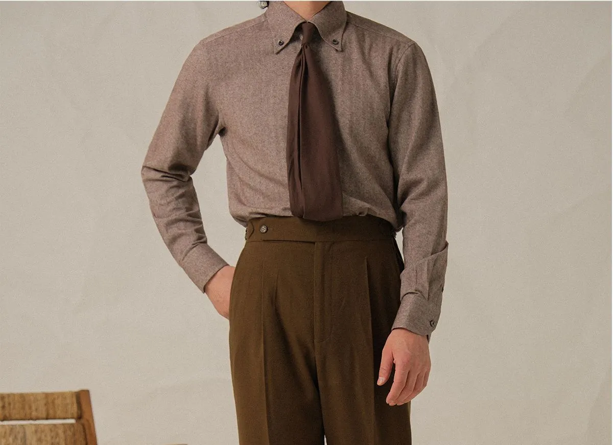 High-Waisted Pleat Trousers