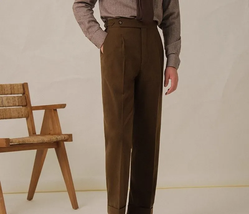High-Waisted Pleat Trousers