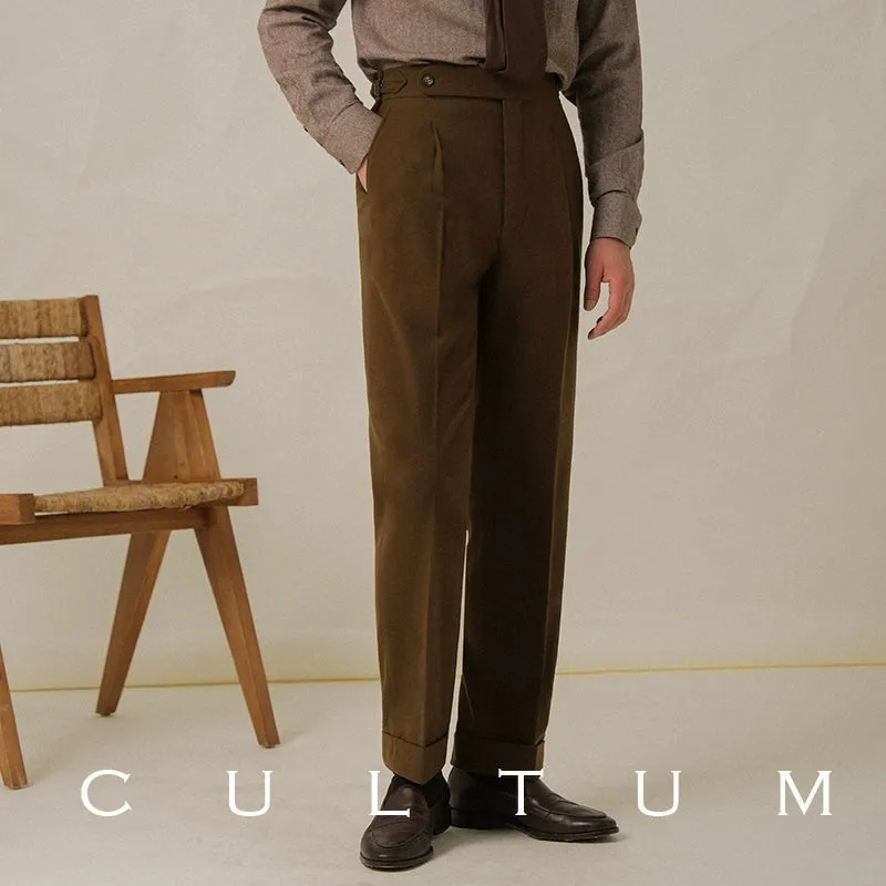 High-Waisted Pleat Trousers