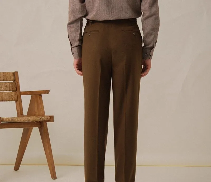 High-Waisted Pleat Trousers