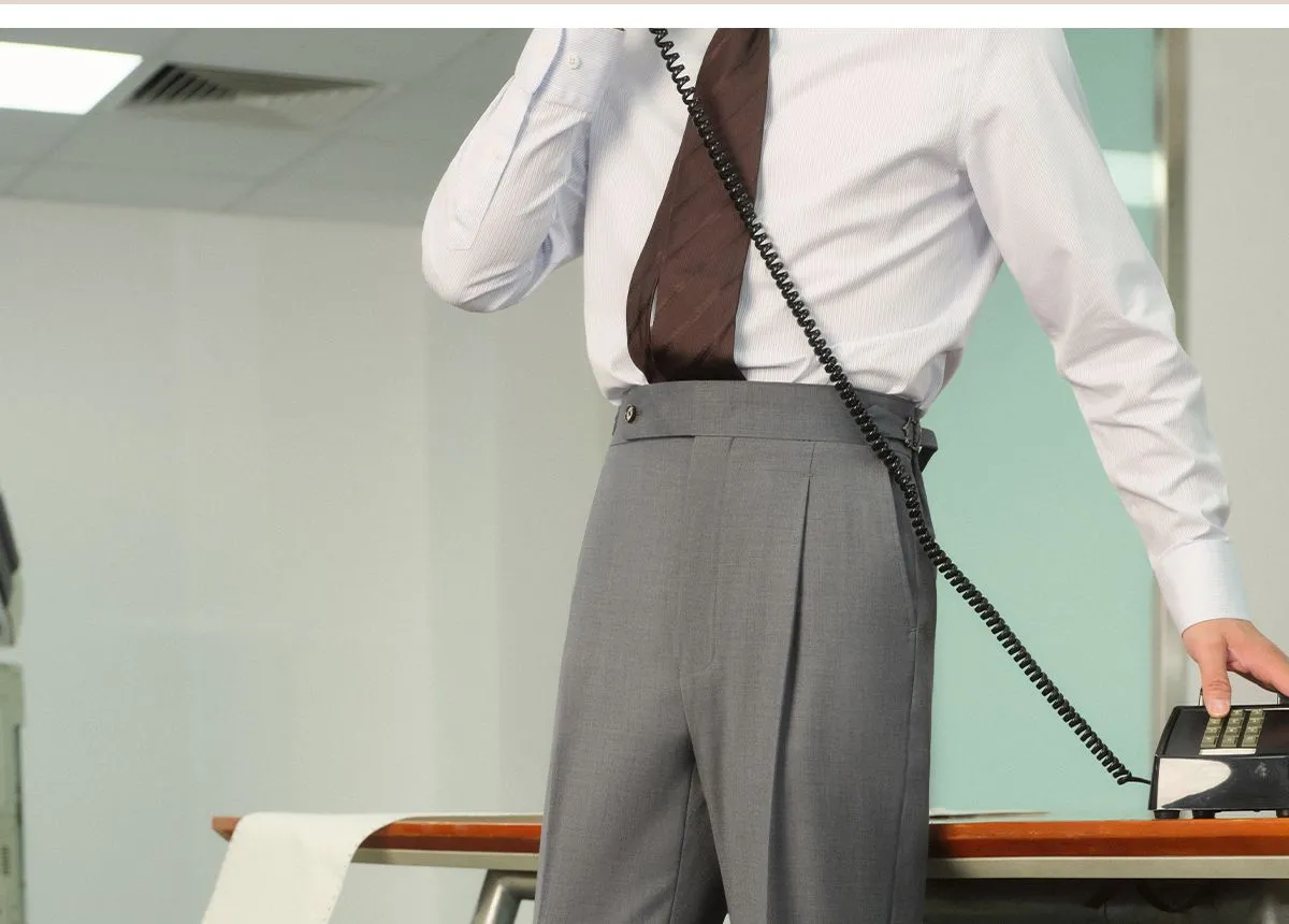 High-Waisted Pleated Trousers