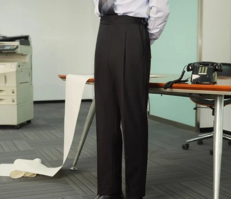 High-Waisted Pleated Trousers