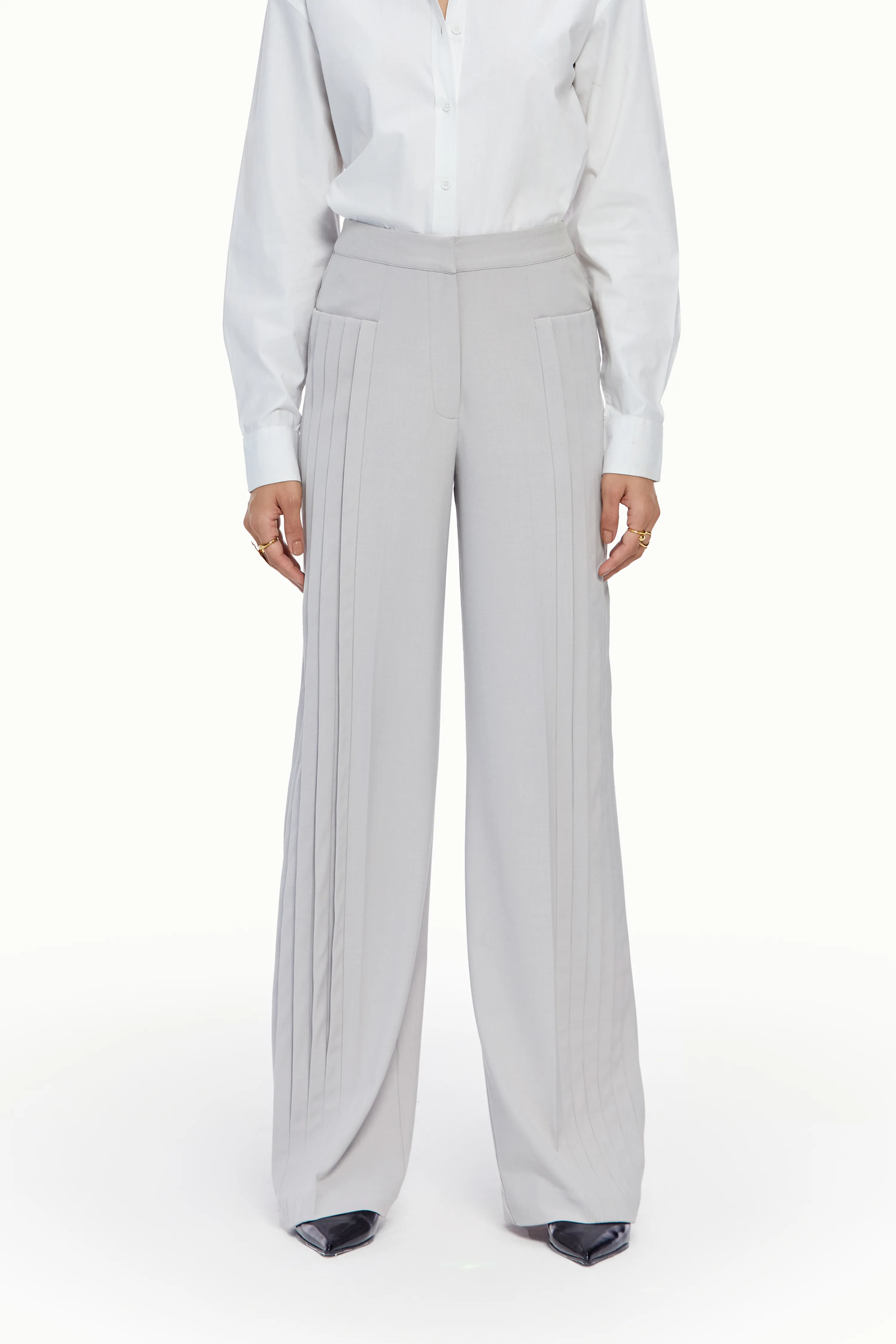 High Waisted Pleated Trousers
