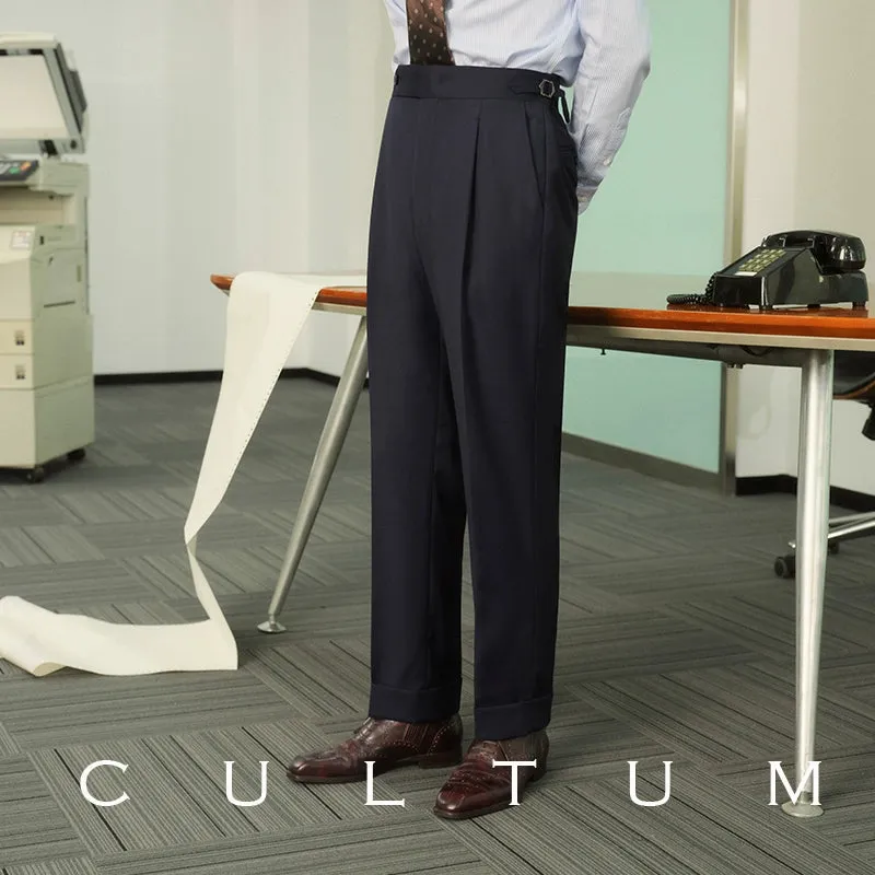 High-Waisted Pleated Trousers