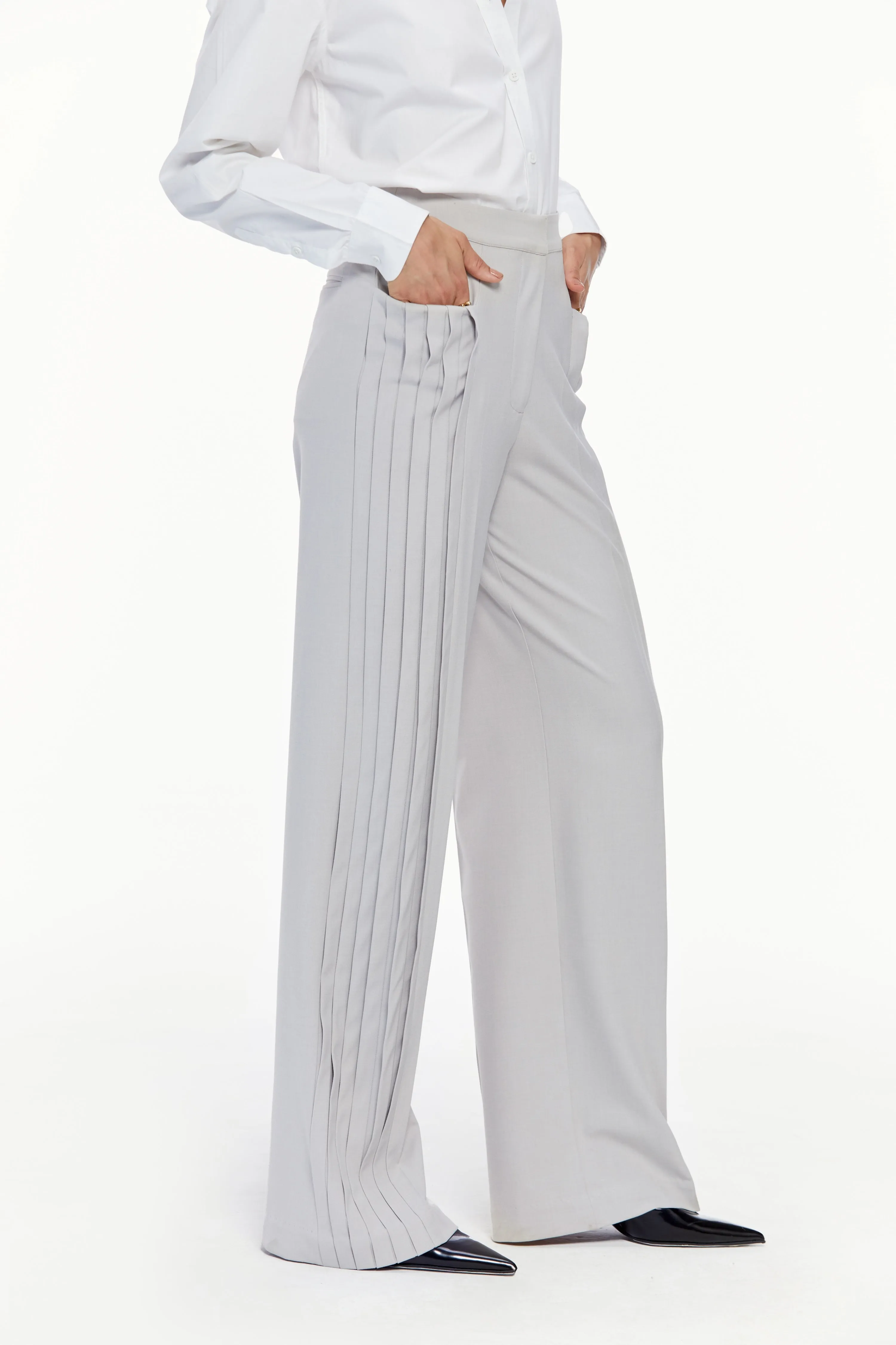 High Waisted Pleated Trousers
