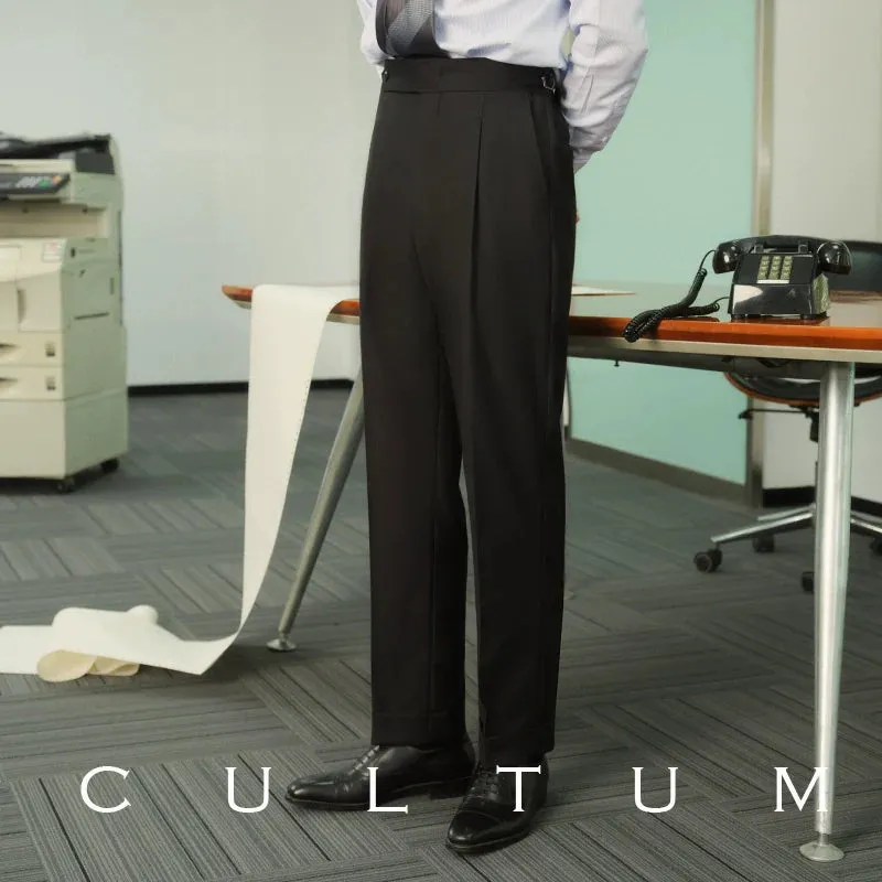 High-Waisted Pleated Trousers