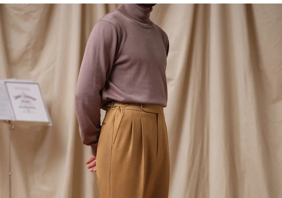 High-Waisted Pleated Trousers