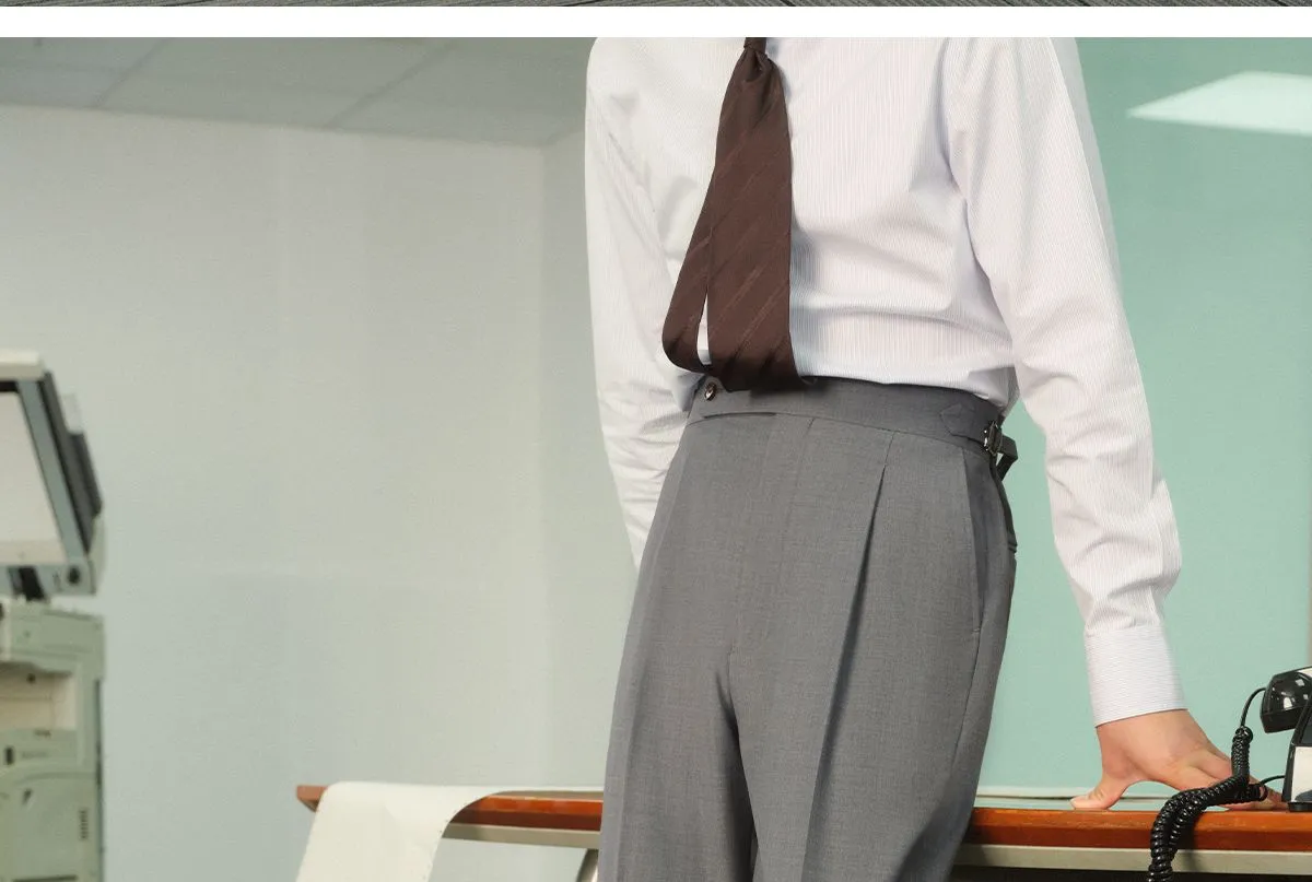 High-Waisted Pleated Trousers