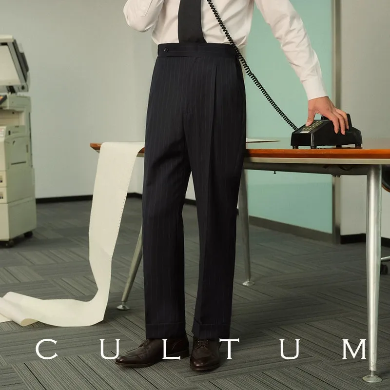 High-Waisted Pleated Trousers