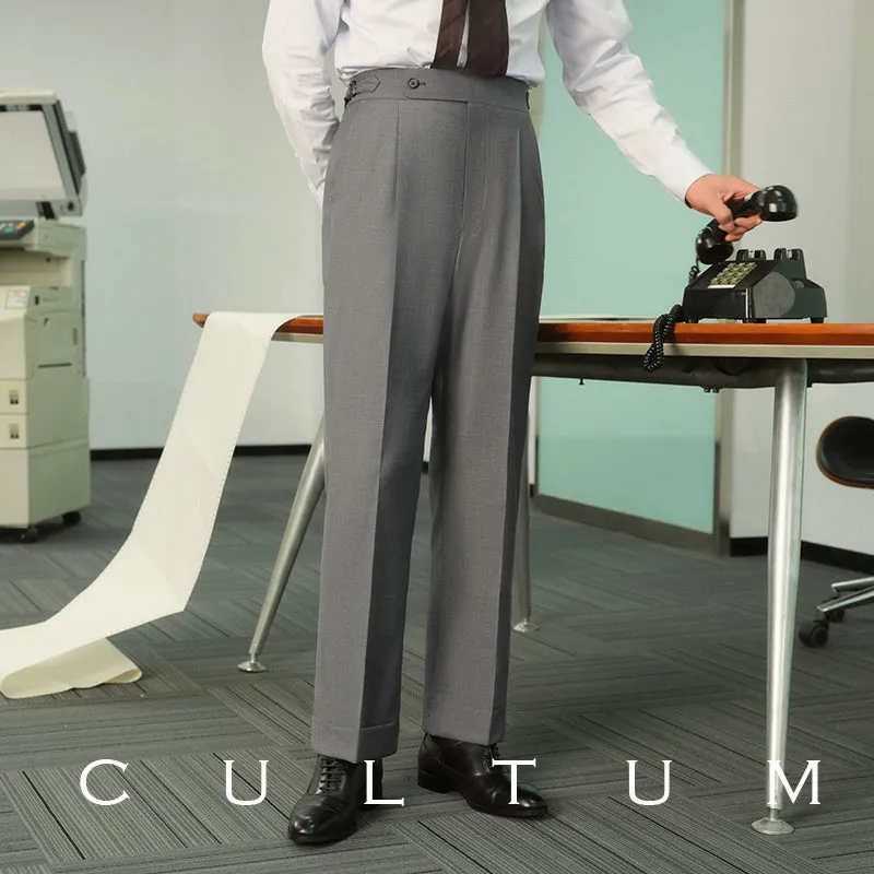 High-Waisted Pleated Trousers