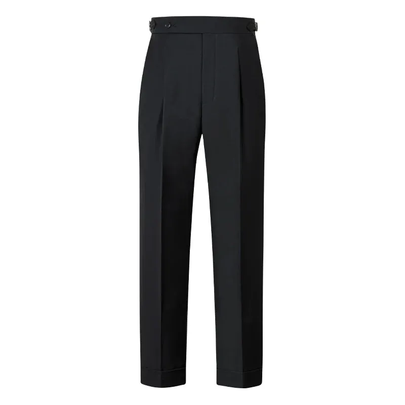 High-Waisted Pleated Trousers