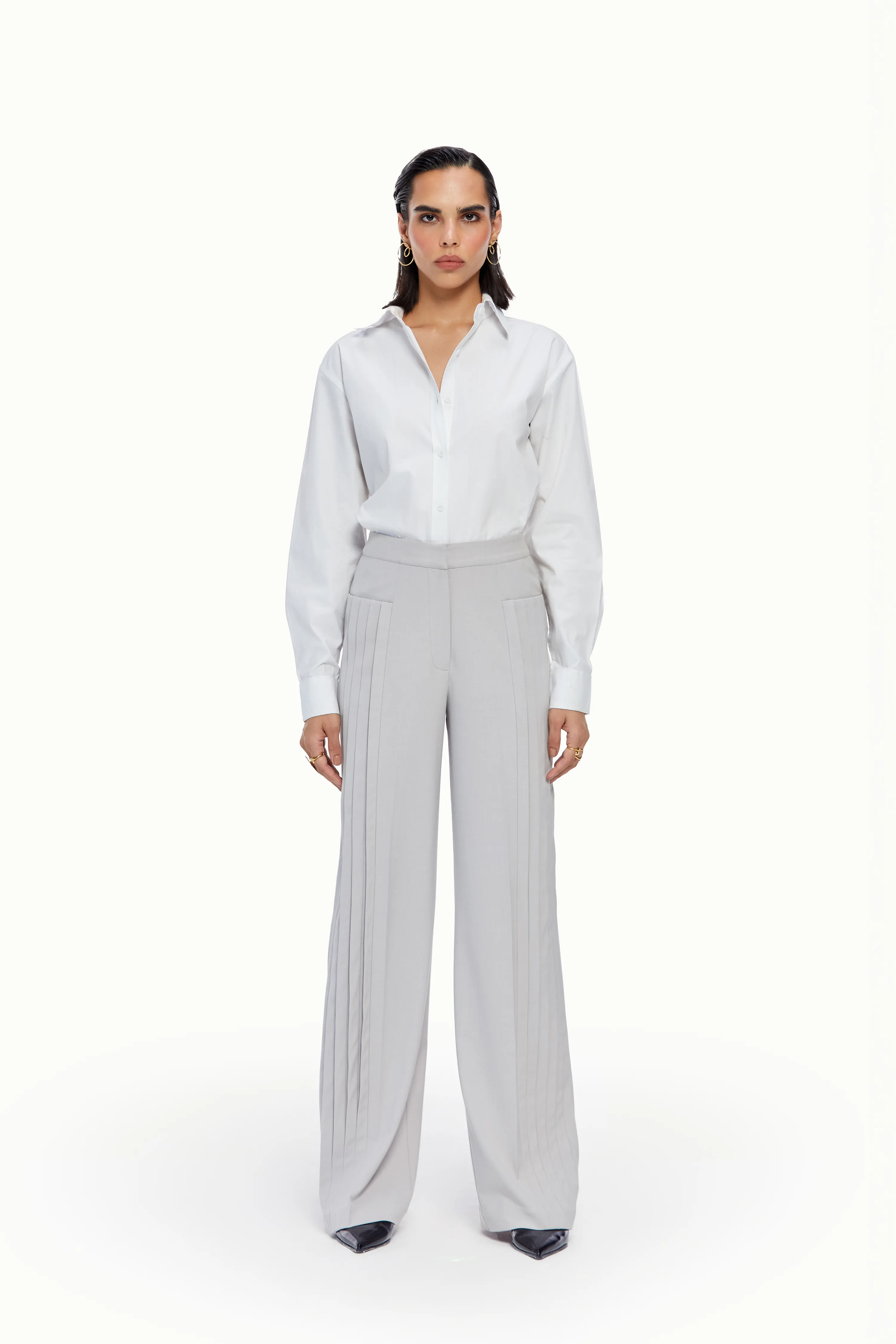 High Waisted Pleated Trousers