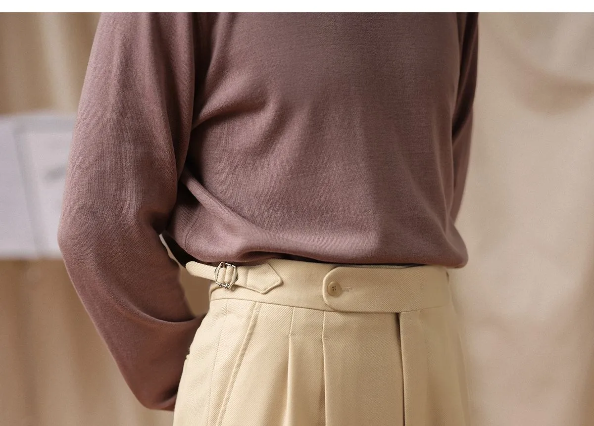High-Waisted Pleated Trousers