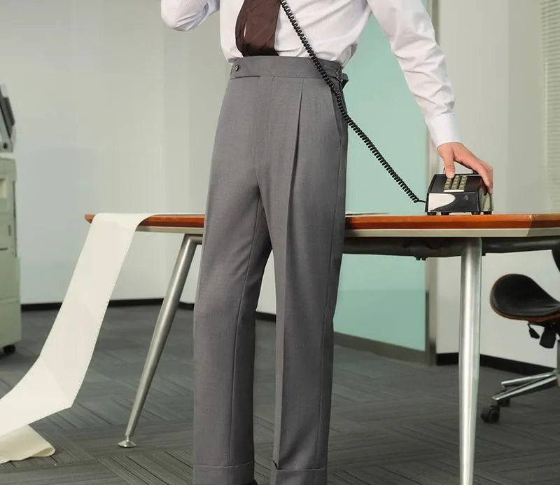 High-Waisted Pleated Trousers