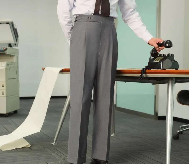 High-Waisted Pleated Trousers
