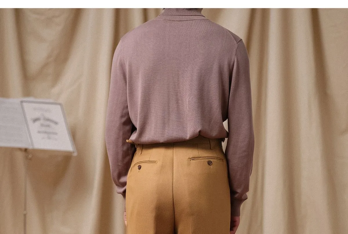 High-Waisted Pleated Trousers