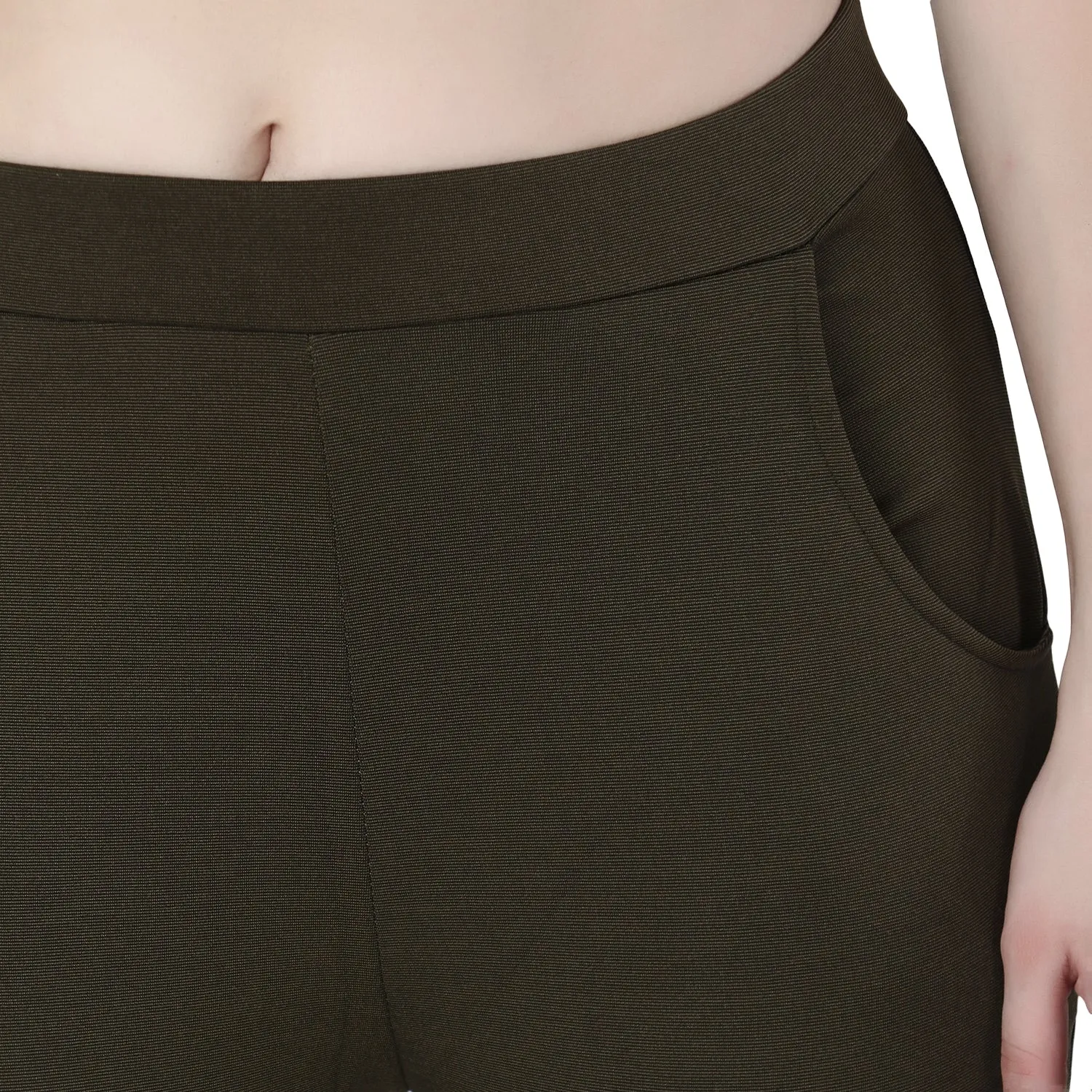 High-Waisted Stretch Cigarette Trousers