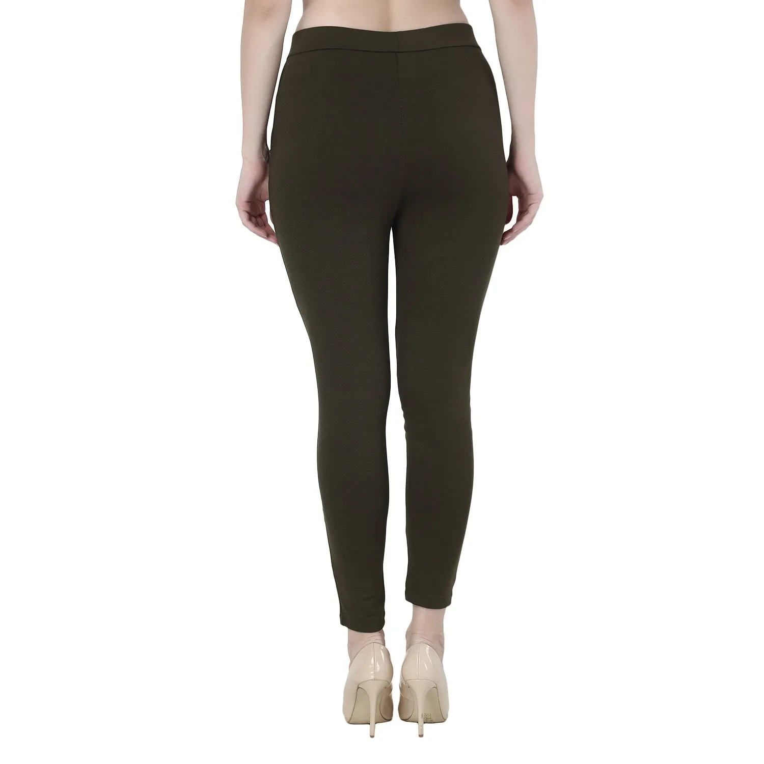 High-Waisted Stretch Cigarette Trousers