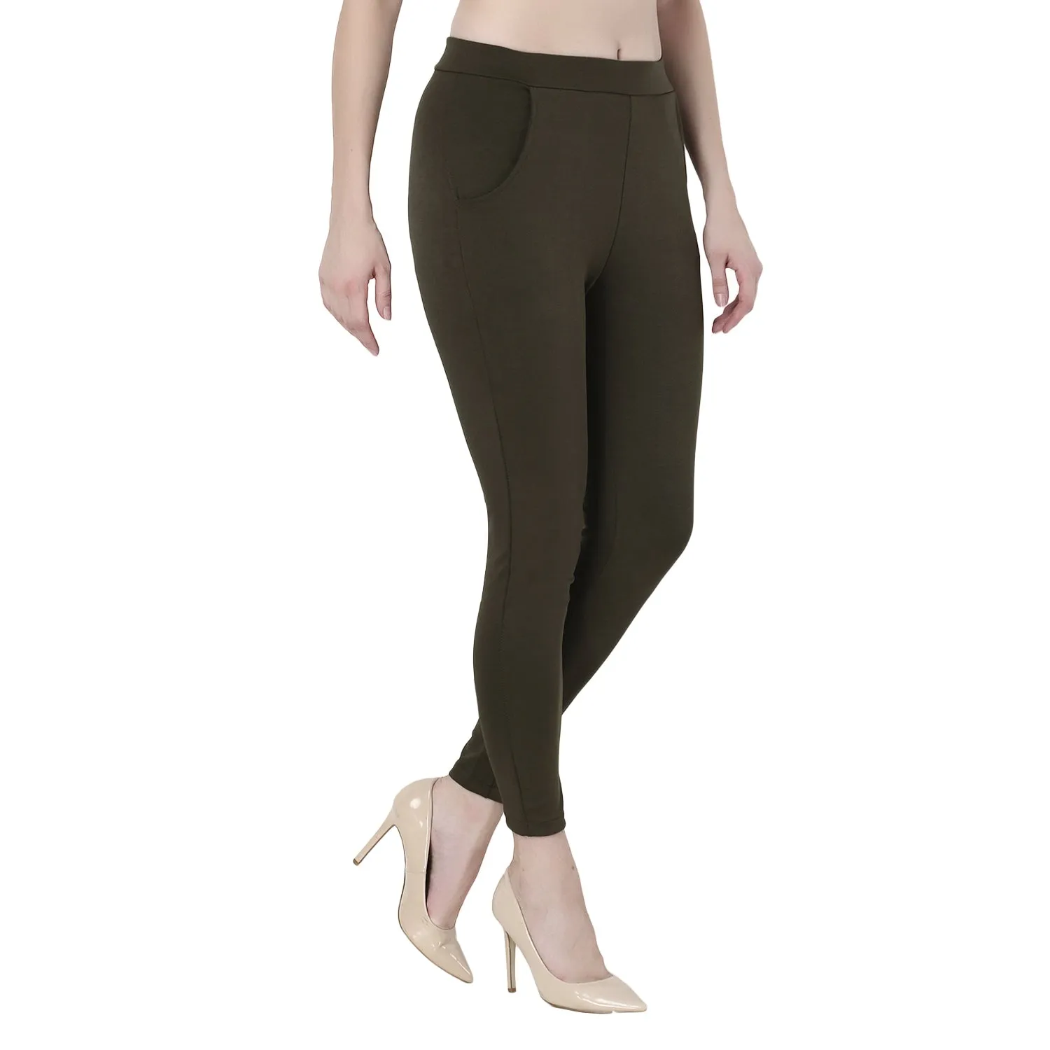 High-Waisted Stretch Cigarette Trousers
