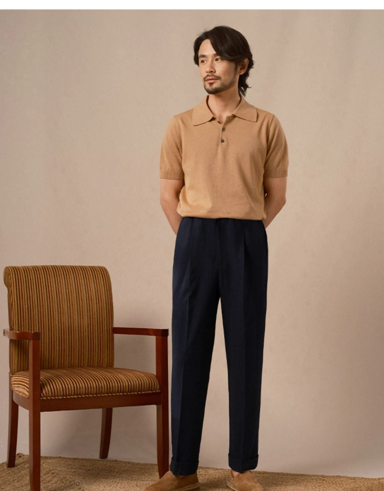 High-Waisted Tailored Trousers