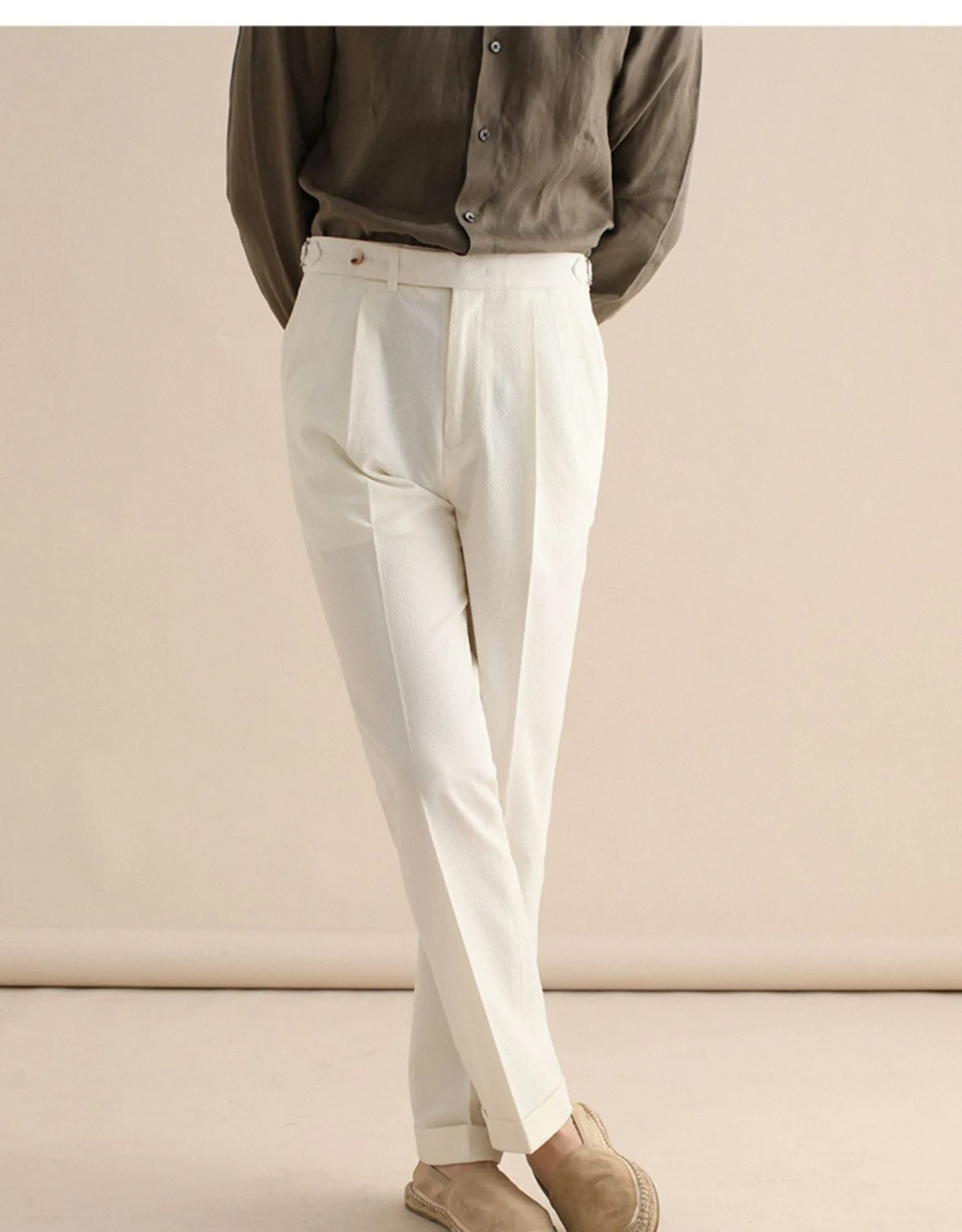 High-Waisted Tailored Trousers
