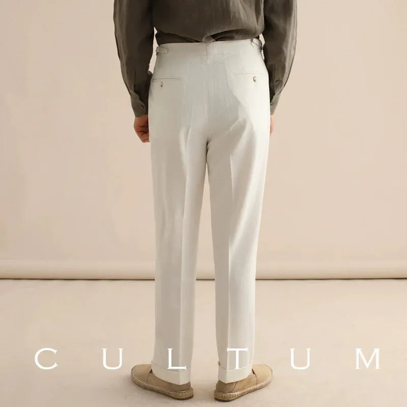 High-Waisted Tailored Trousers