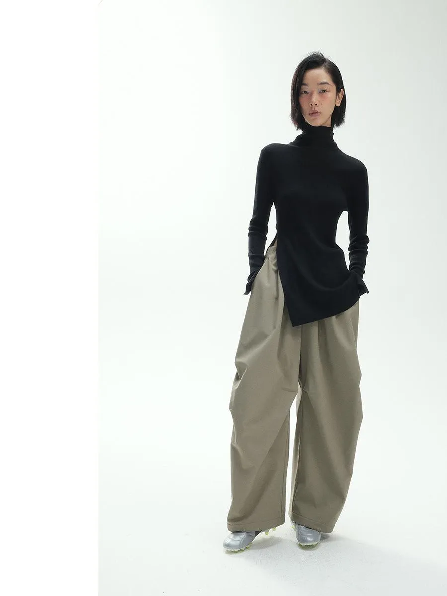 High-Waisted Wide-Leg Trousers