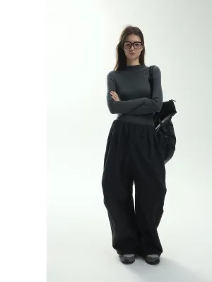 High-Waisted Wide-Leg Trousers
